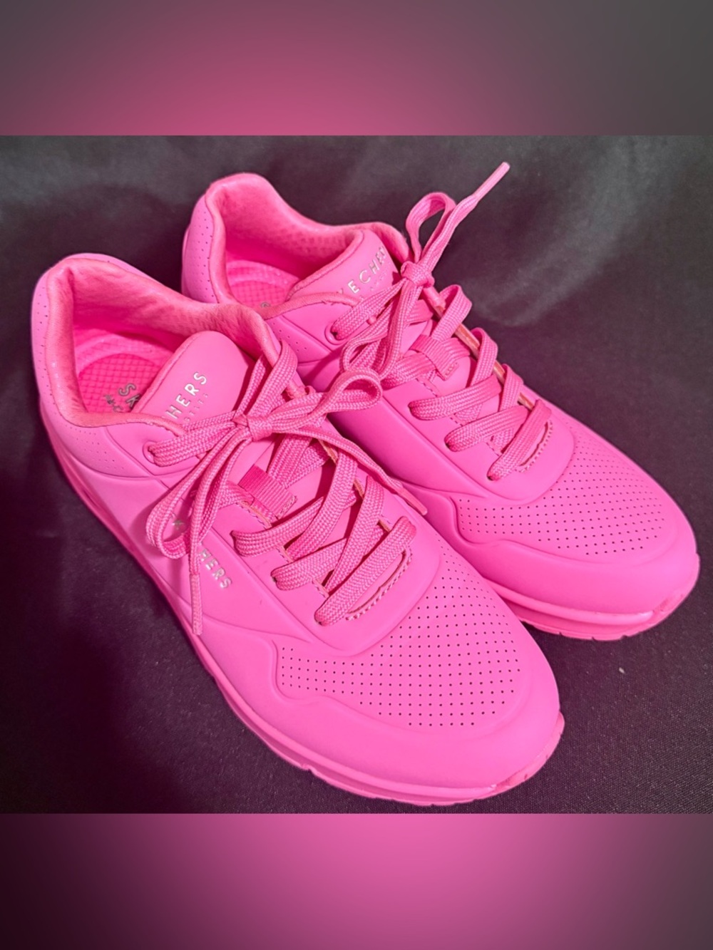 Skechers Hot Pink Women's Air-Cushioned Athletic Sneakers - Picture 7 of 16